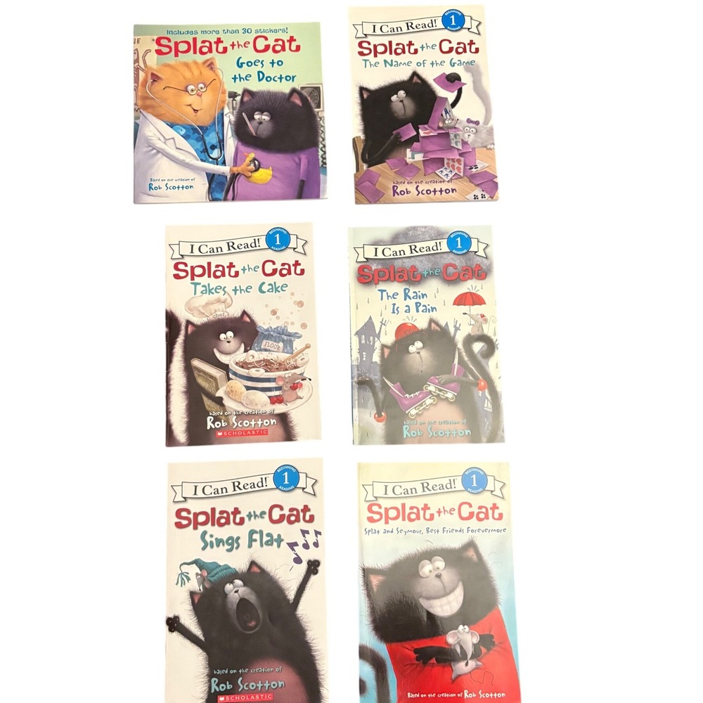 Splat the Cat I Can Read Book Lot 6 Books Beginning Reading Level 1 Stickers